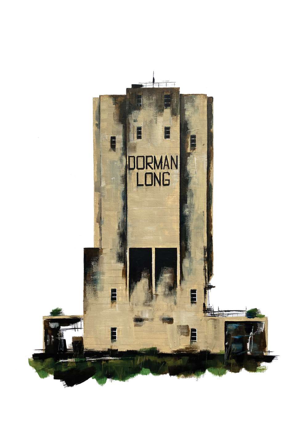 Nick Coupland, Mixed Media architectural illustration of the Dorman long tower. Pen and ink combined with collage to create a striking bold image. 